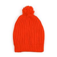 Neonově oranžová pletená čepice