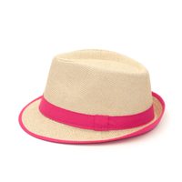 Trilby klobouk béžový s růžovým lemováním