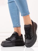 Černé dámské sneakersy s řetízkem shelovet
