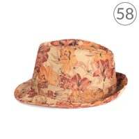 Trilby hnědý klobouk květinový 58cm