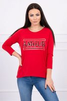Tričko s nápisem "AMOUR", červená S/M - L/XL