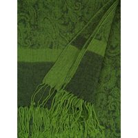 Šál a la pašmína s tkaným vzorem tmavě zelený