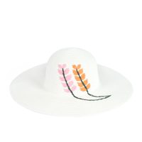 Letní klobouk se zdobeným lemem - bílý