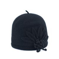 Vlněná retro čepice černá
