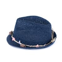 Letní klobouk s kytičkami modrý
