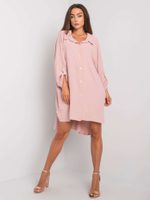 Pudrově růžové šaty s límečkem