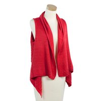 Módní červená pletená vesta