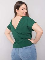 Tmavě zelené bavlněné tričko plus size