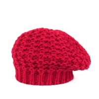Dámský baret pletený červený