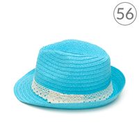 Trilby klobouk s krajkou v tyrkysové barvě