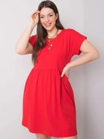 Červené bavlněné šaty plus size