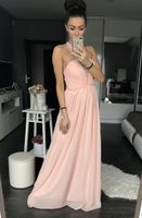 Dámské dlouhé šaty růžové s perličkami
