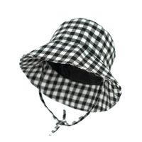 Bavlněný klobouk na léto - černobílý