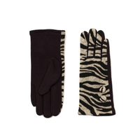 Zebra vlněné rukavice béžové