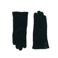 Vlněné rukavičky s dvěma knoflíky černé