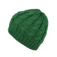 Teplá pletená zelená čepice