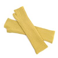 Dlouhé bezprsté rukavice žluté