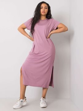 Pudrově růžové basic šaty nadměrné velikosti