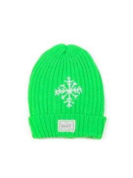 Zimní čepice s vločkou zelená