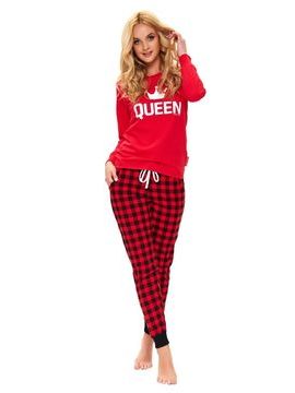 Dámské pyžamo Queen červené dlouhé