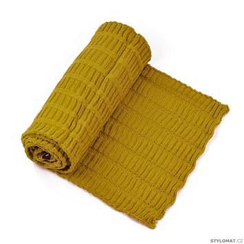 Dámský dlouhý teplý šál na zimu žlutý