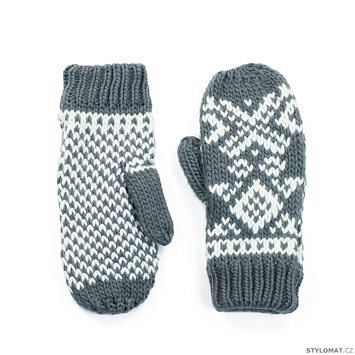 Hezké bílo-šedé palcové rukavice
