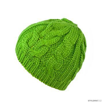 Zimní pletená čepice neonově zelená