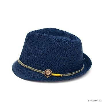 Přírodní modrý trilby klobouk s kotvičkou