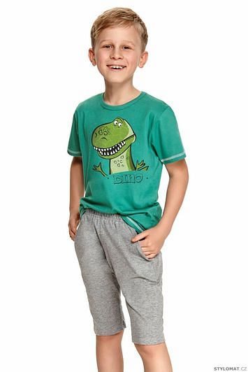 Chlapecké pyžamo Alan tmavě zelené s dinosaurem