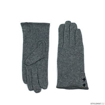 Vlněné rukavičky s dvěma knoflíky tmavě šedé