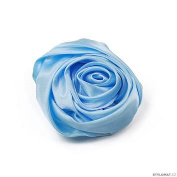 Saténová růžička modrá - brož - sponka do vlasů