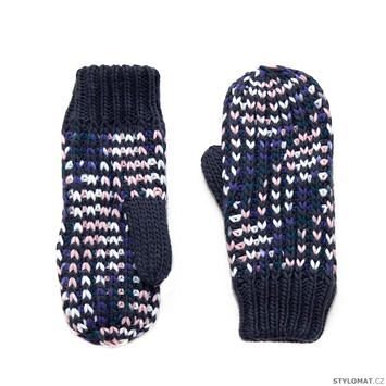 Melanžové palcové rukavice modrorůžové