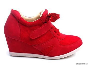 Červené tenisky na klínku - VICES - Kotníčkové boty