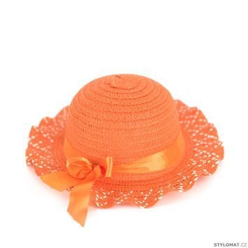 Roztomilý klobouk se stuhou - oranžový