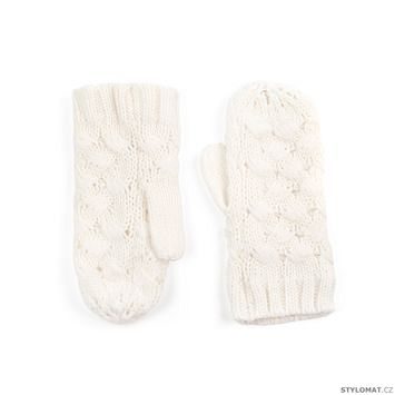 Palcové rukavice proplétané bílé