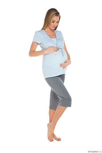 Těhotenské a kojící pyžamo Felicita světlé modré