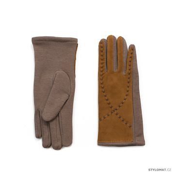 Hnědé módní rukavice