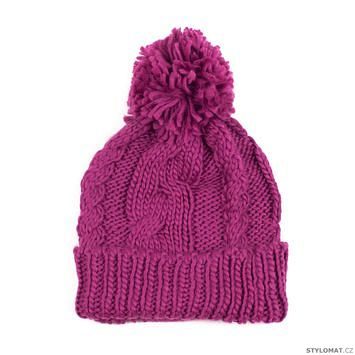 Teplá zimní čepice s střapcem fialová