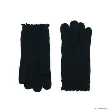 Vlněné rukavičky s krajkou černé