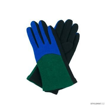Dvoubarevné rukavičky z vařené vlny zelené
