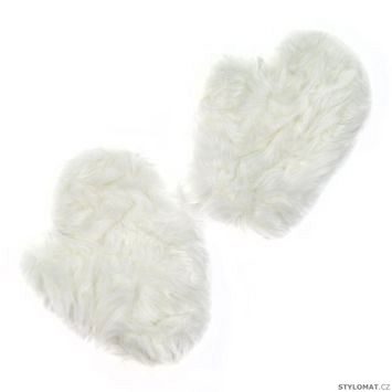 Kožíškové rukavičky bílé
