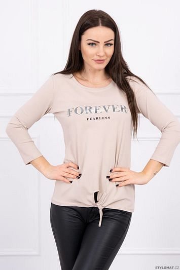 Tričko s nápisem "FOREVER" béžová S/M - L/XL