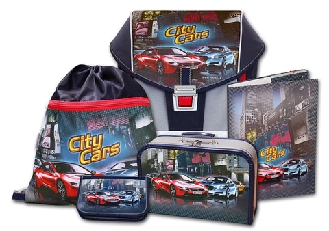 Školní aktovkový set ERGO ONE City Cars 5-dílný