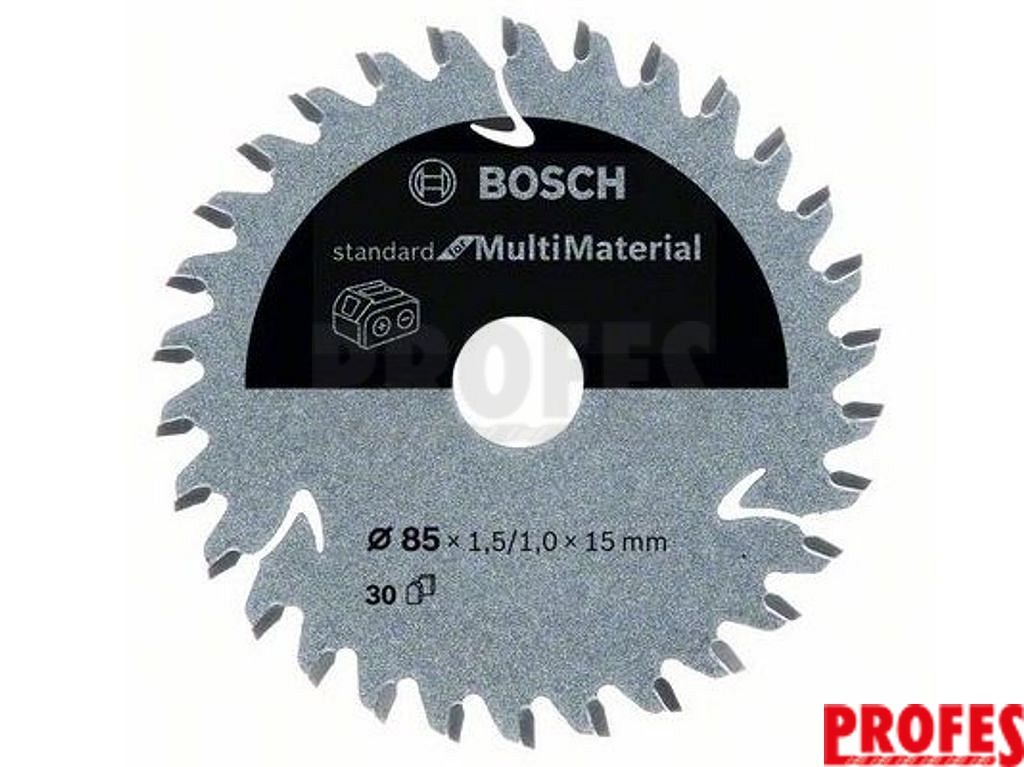 Pilový kotouč na různé materiály Bosch Standard for Multi Material pro  okružní pily a aku pily - 85 x 15 mm, 30 zubů (2608837752) - Bosch - Pilové  kotouče - - Naradi-Profes.cz