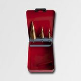 Sada vrtáků stupňovitých spirál.drážka HSS TiN 4-32mm 3díly