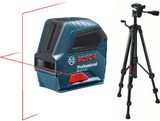 Křížový čárový laser Bosch GLL 2-10 Professional + hliníkový stavební stativ BT 150 Professional (06159940JC)