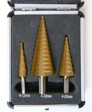 Vrtáky stupňovité 4-12, 4-20, 4-32, sada 3ks, HSS-TiN, Condor Werkzeug 100-02805