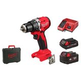 Aku bezuhlíkový vrtací šroubovák, příklep. M18 BLPDRC-422C, MILWAUKEE (4933492825)