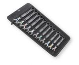 Sada otevřených a očkových ráčnových klíčů 11-dílná, 020013