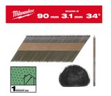 Rámové hřebíky, 34°, 90 mm MI4932492604, D-hlava (2 200 ks)